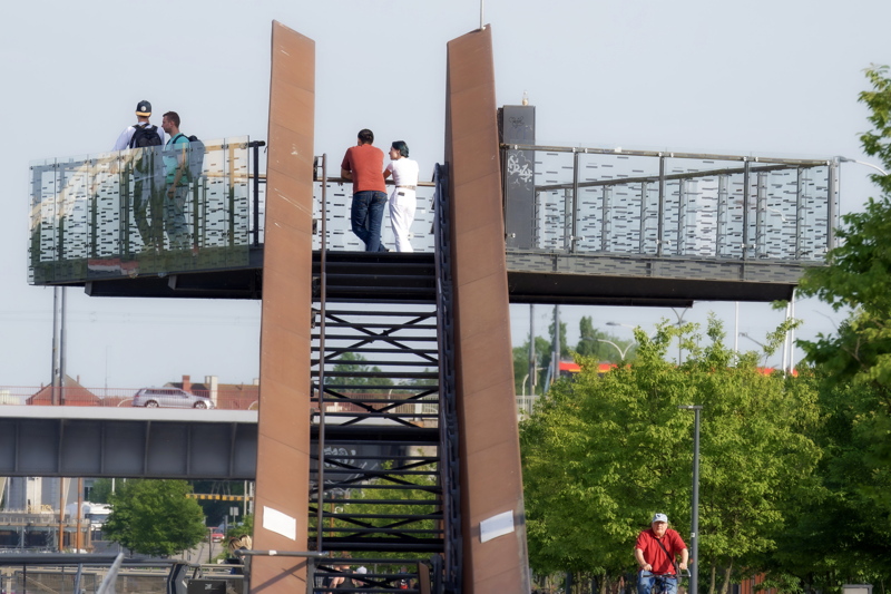9 - A modern pedestrian viewing platform located along the Vistula Boulevards in Warsaw